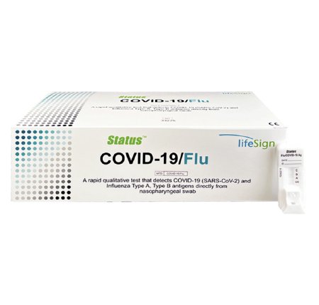 Rapid Test Kit Status™ Antigen Detection COVID-19 / Flu A and B Nasopharyngeal Swab Sample 25 Tests by LifeSign  ID 33225